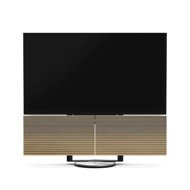 BANG & OLUFSEN BeoVision Harmony – Sidabro ir ąžuolo medinė apdaila, sidabrinis grindinis stovas
