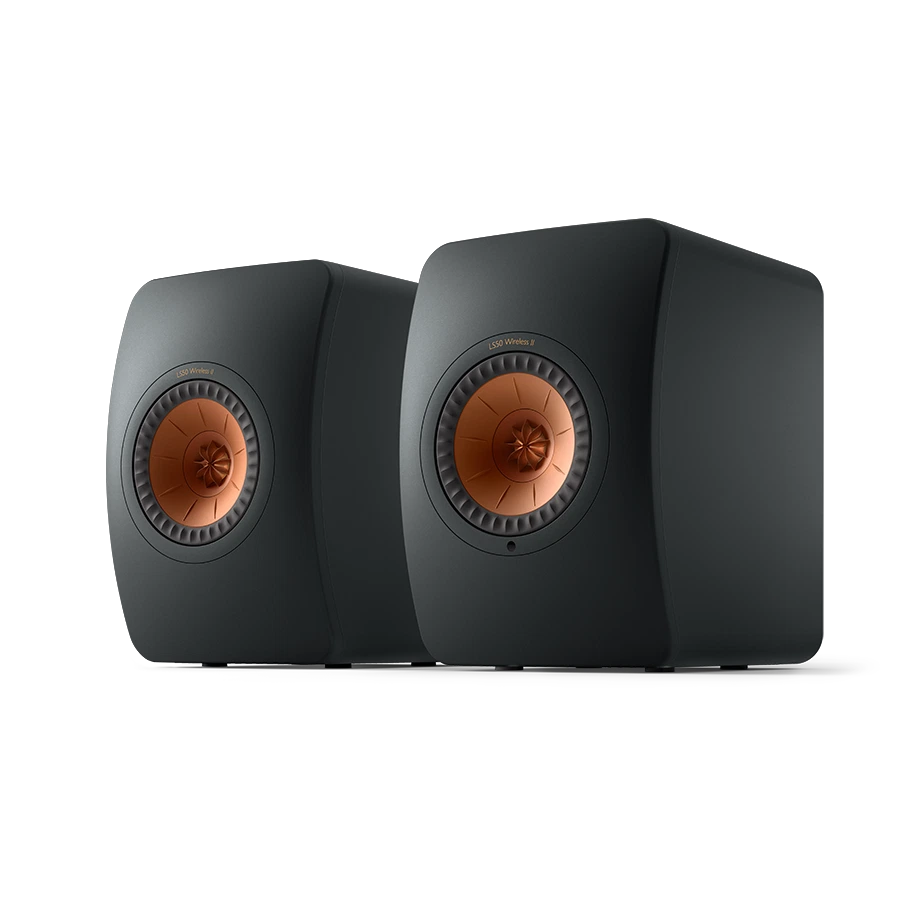 KEF LS50 II Wireless Carbon Juoda, Titan Pilka